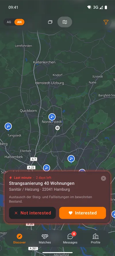 Android: sürgős megbízás előnézete a térképen