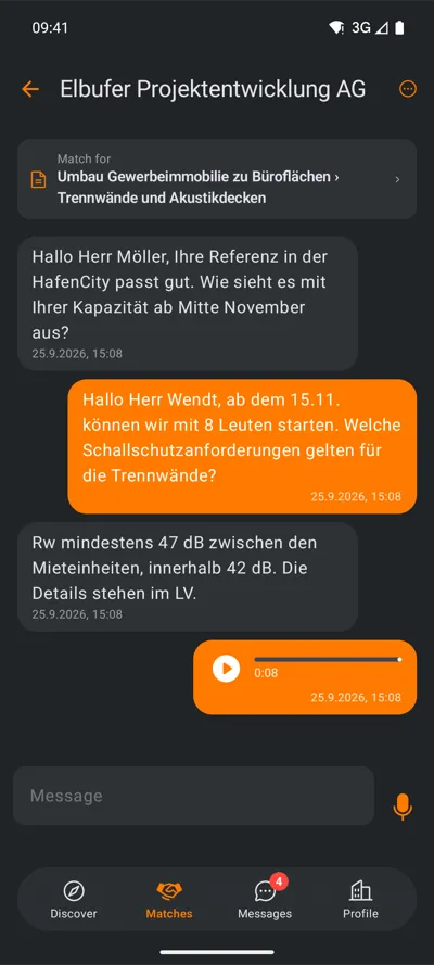Android: chat hangüzenettel